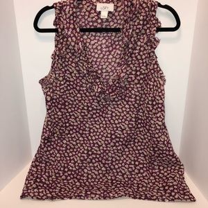 LOFT Plum Floral Print Tank
